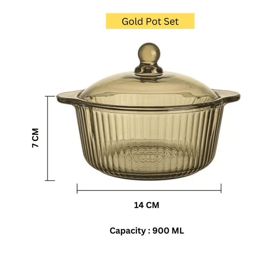 Glass Pot Set With Cover
