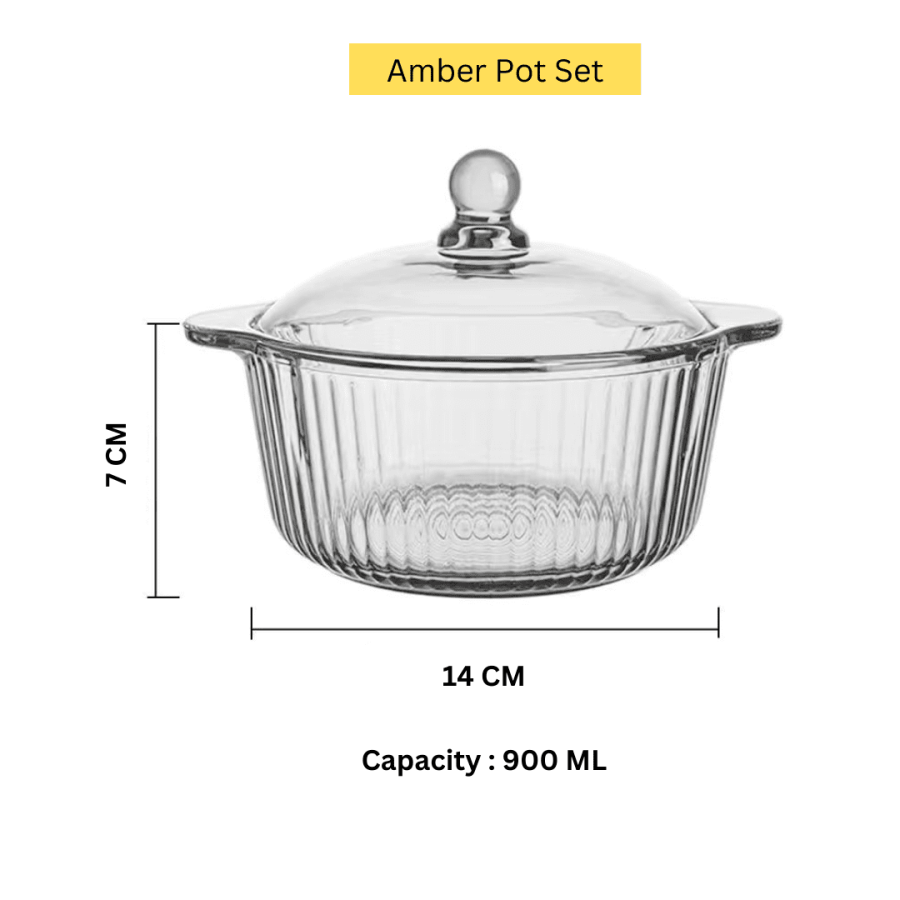 Glass Pot Set With Cover