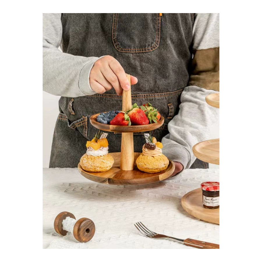 111 Dessert Tray Black Wood Plate